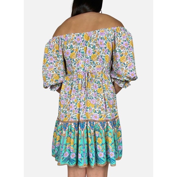 ARNHEM 'Stella' Multicolored Floral Off The Shoulder Play Dress Size 8 RRP $179 - Picture 3 of 16